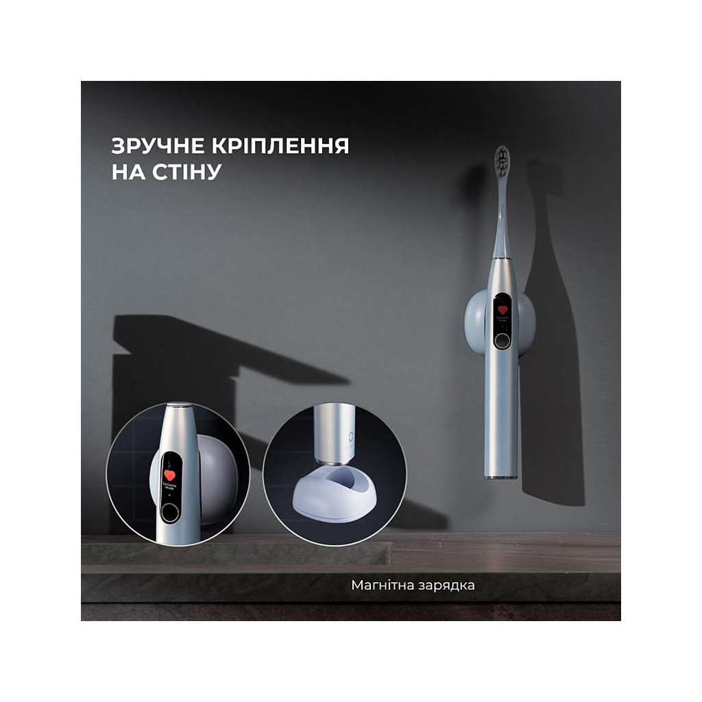 Електрична зубна щітка Oclean X Plus Pro Digital Silver (6970810556179) - зображення 10