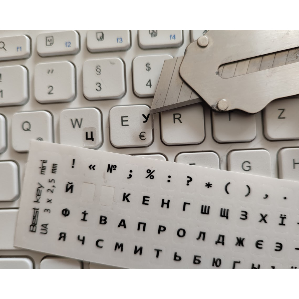 Наклейка на клавіатуру BestKey мініатюрна прозора, 56, чорний (BKm3BlTr) - зображення 2