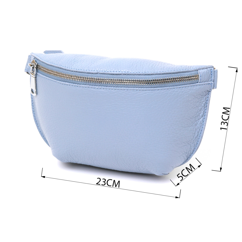 Сумка Shvigel Шкіряна бананка Блакитна (16374) - зображення 3