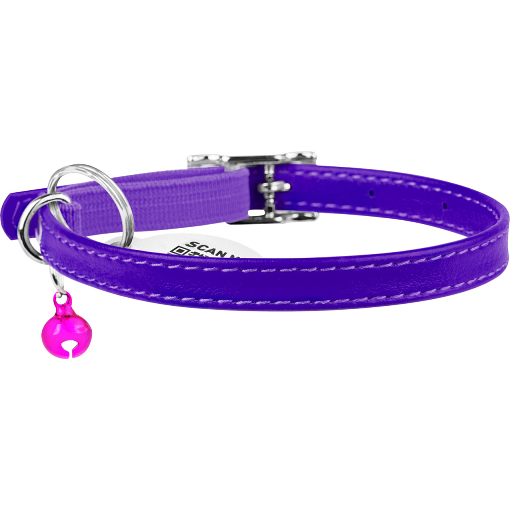 Нашийник для тварин WAUDOG Glamour з QR паспортом Д 17-20 см фіолетовий (32759) - зображення 2