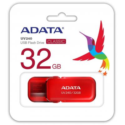 USB флеш накопичувач ADATA 32GB UV240 Red USB 2.0 (AUV240-32G-RRD) - зображення 3