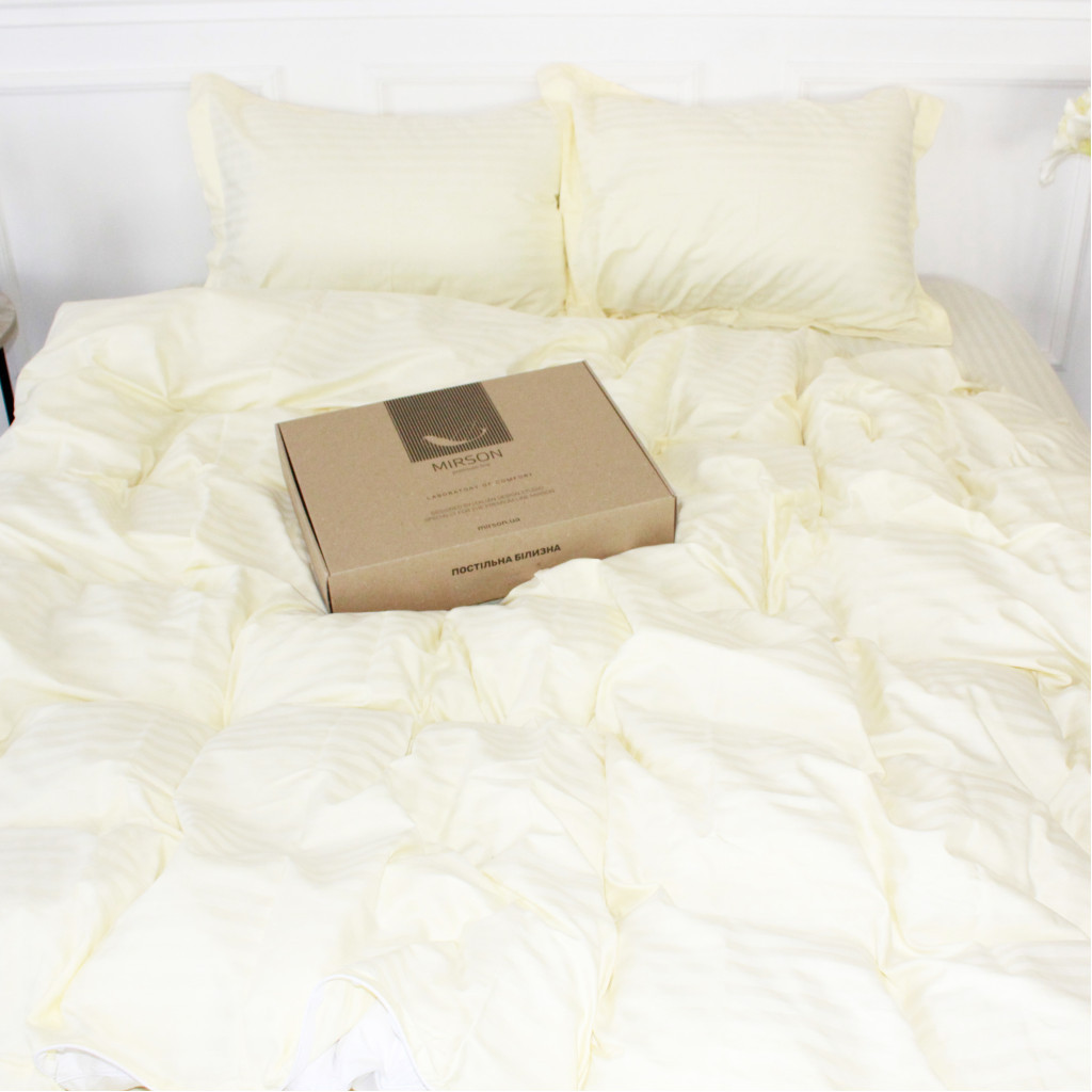 Постільна білизна MirSon Satin Stripe 30-0002SoftYellow 160х220 Сімейний (2200005247815) - изображение 5