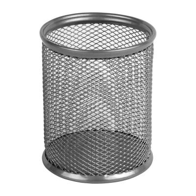 Підставка для ручок Axent round 80х80х100мм, wire mesh, silver (2110-03-A) - зображення 1