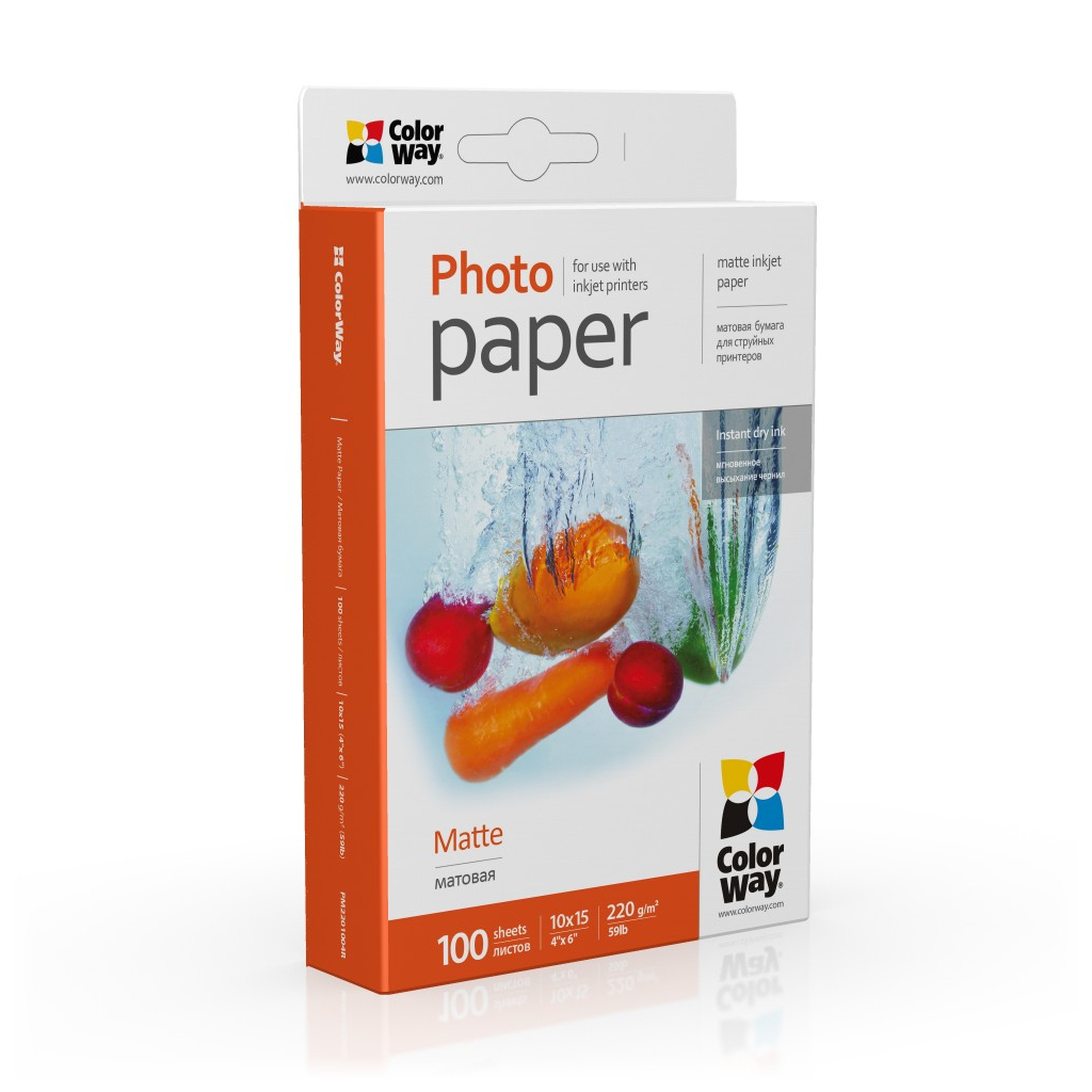 Фотопапір ColorWay 10x15, 220г, matte, 100л (PM2201004R_OEM) - зображення 1