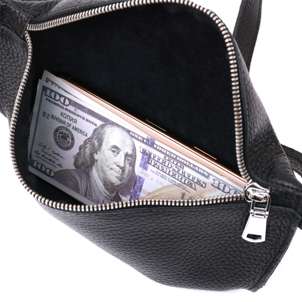 Сумка Shvigel Шкіряна бананка Чорна (16373) - зображення 6