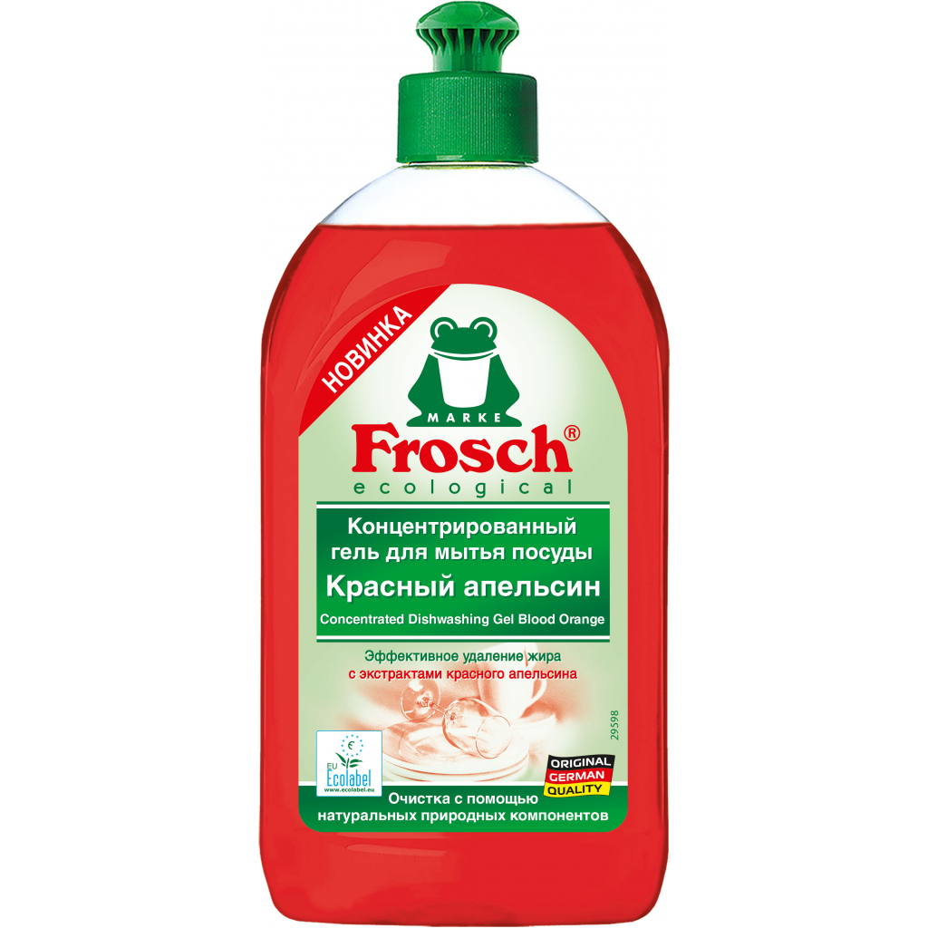 Засіб для ручного миття посуду Frosch Червоний апельсин 500 мл (4009175946201) - зображення 1