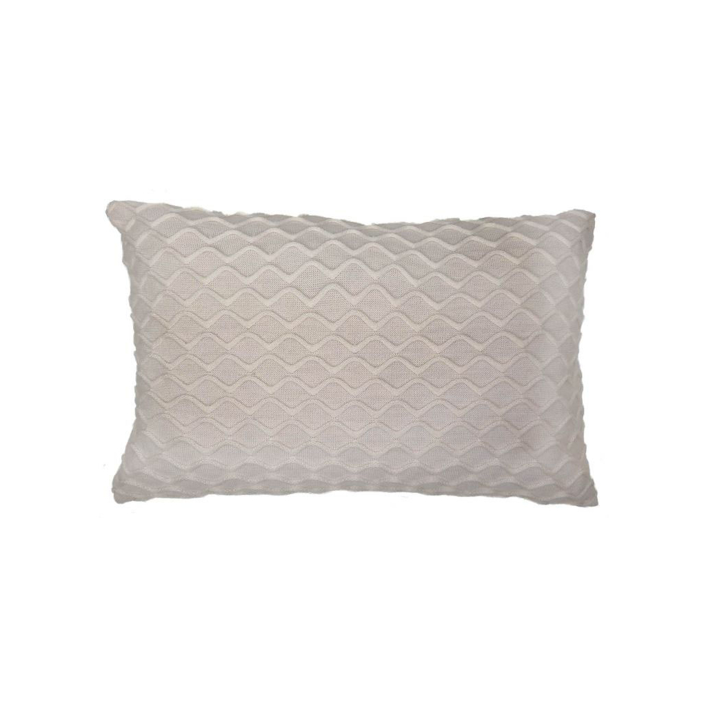 Подушка Прованс декоративна в'язана Хвиля молочна 30х45 (4823093436923) - изображение 1