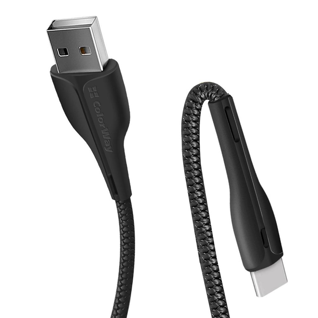 Дата кабель USB 2.0 AM to USB-C 1.0m led black ColorWay (CW-CBUC034-BK) - зображення 4