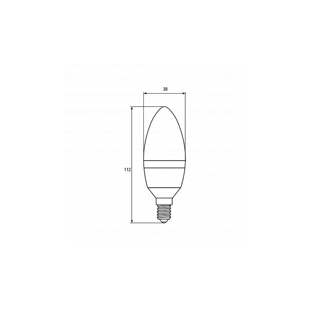 Лампочка EUROELECTRIC LED CL 6W E14 4000K 220V (LED-CL-06144(EE)) - зображення 3