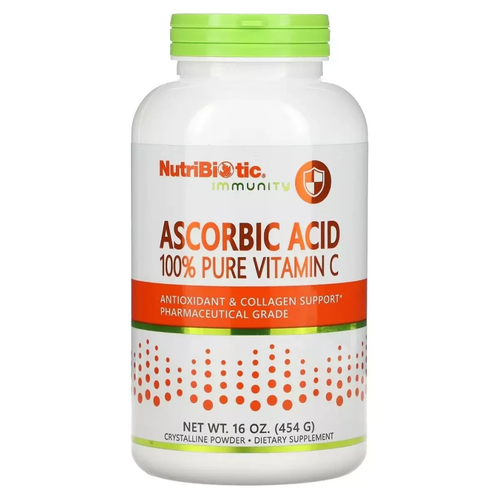 Вітамін NutriBiotic Аскорбінова кислота у порошку, Вітамін C, Ascorbic Acid, 100% Pur (NBC-00201) - зображення 1