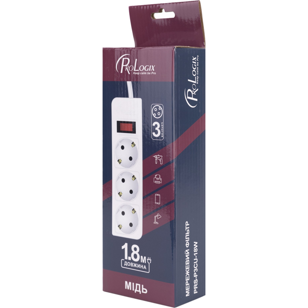 Мережевий фільтр живлення Prologix PRS-P3CU-18W - зображення 3