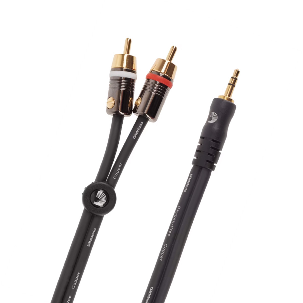 Інсертний кабель D'Addario Custom Series Dual RCA to 3.5 Stereo Mini Jack Cable (1.5m) (PW-MP-05) - picture 1