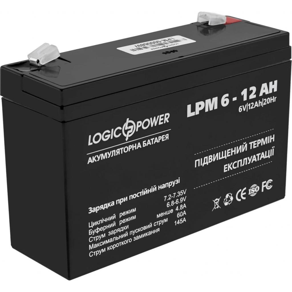 Батарея до ДБЖ LogicPower LPM 6В 12 Ah (4159) - изображение 1