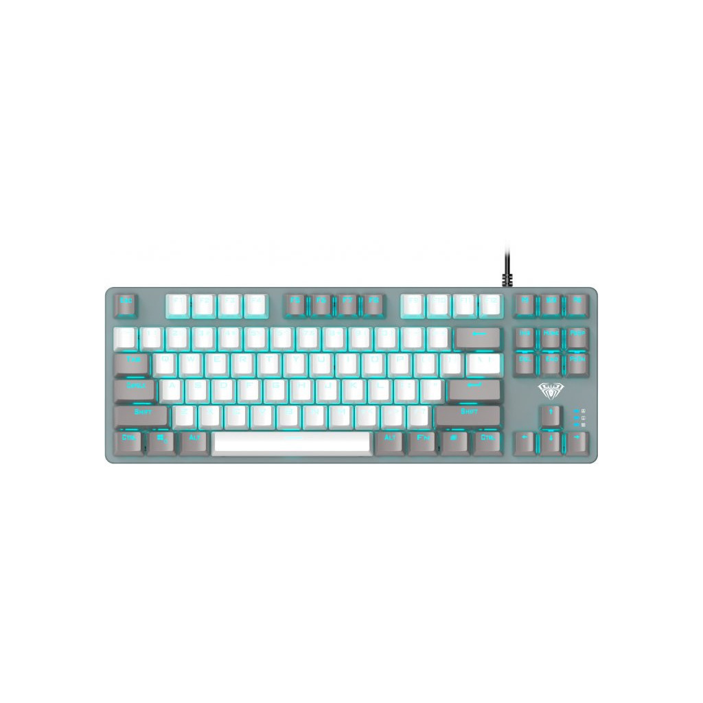 Клавіатура Aula F3287 Keycap KRGD Blue USB UA Grey/White (6948391240954) - зображення 1