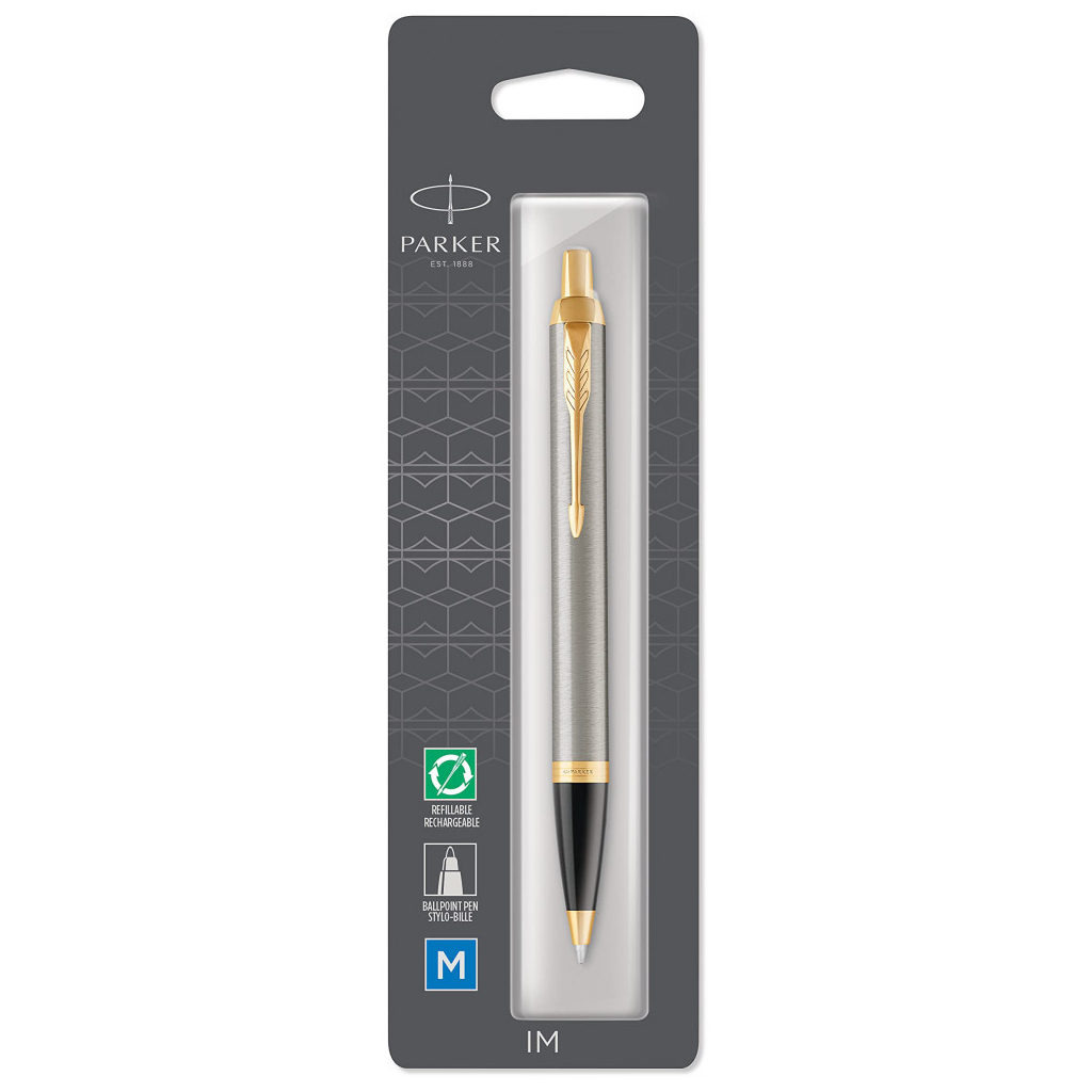 Ручка кулькова Parker IM 17 Brushed Metal GT BP блістер (22 236) - зображення 1