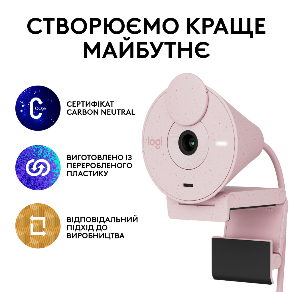 Веб-камера Logitech Brio 300 FHD Rose (960-001448) - зображення 8