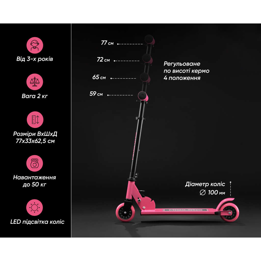 Самокат Miqilong Cart Рожевий (CART-100-PINK) - зображення 10