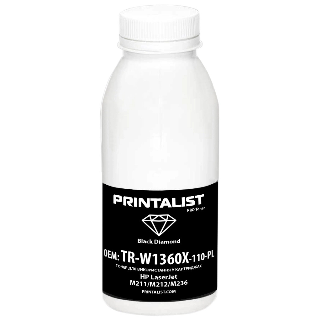 Тонер HP LJ M211/M212/M236, 110г Black Printalist (TR-W1360X-110-PL) - зображення 1