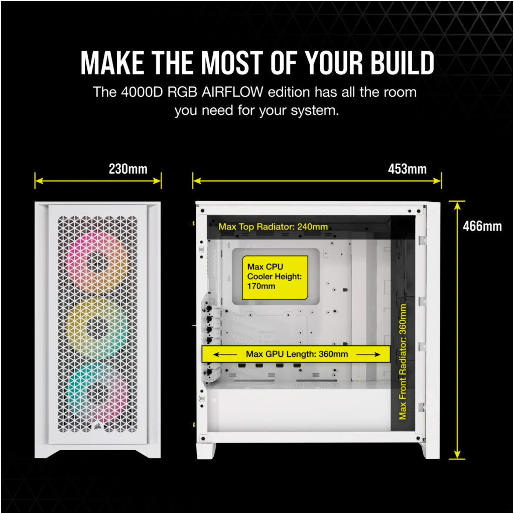 Корпус Corsair iCUE 4000D RGB Airflow White (CC-9011241-WW) - зображення 7