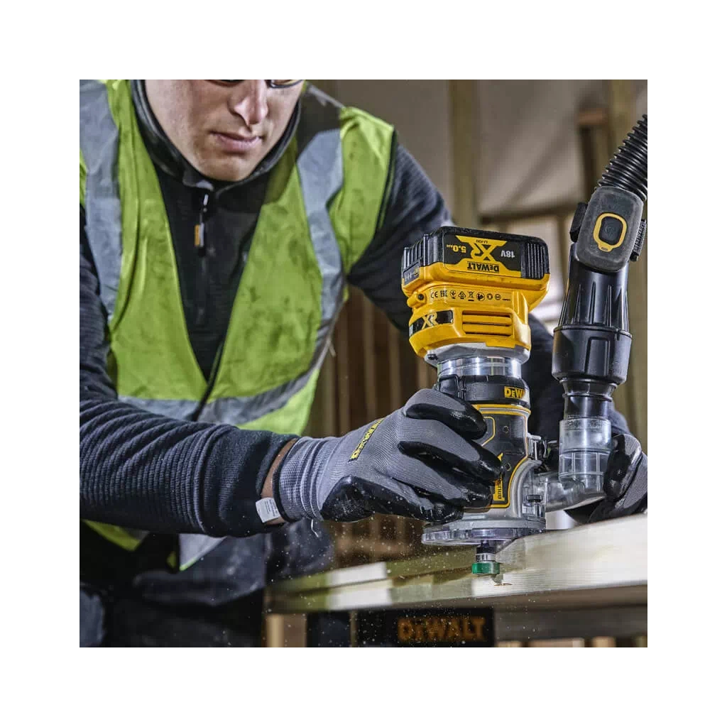 Фрезер DeWALT 18В XR Li-lon, безщітковий, 16000-25500об/хв, цанга 6-8мм, TSTAK (без АКБ та ЗП) (DCW604NT) - зображення 2