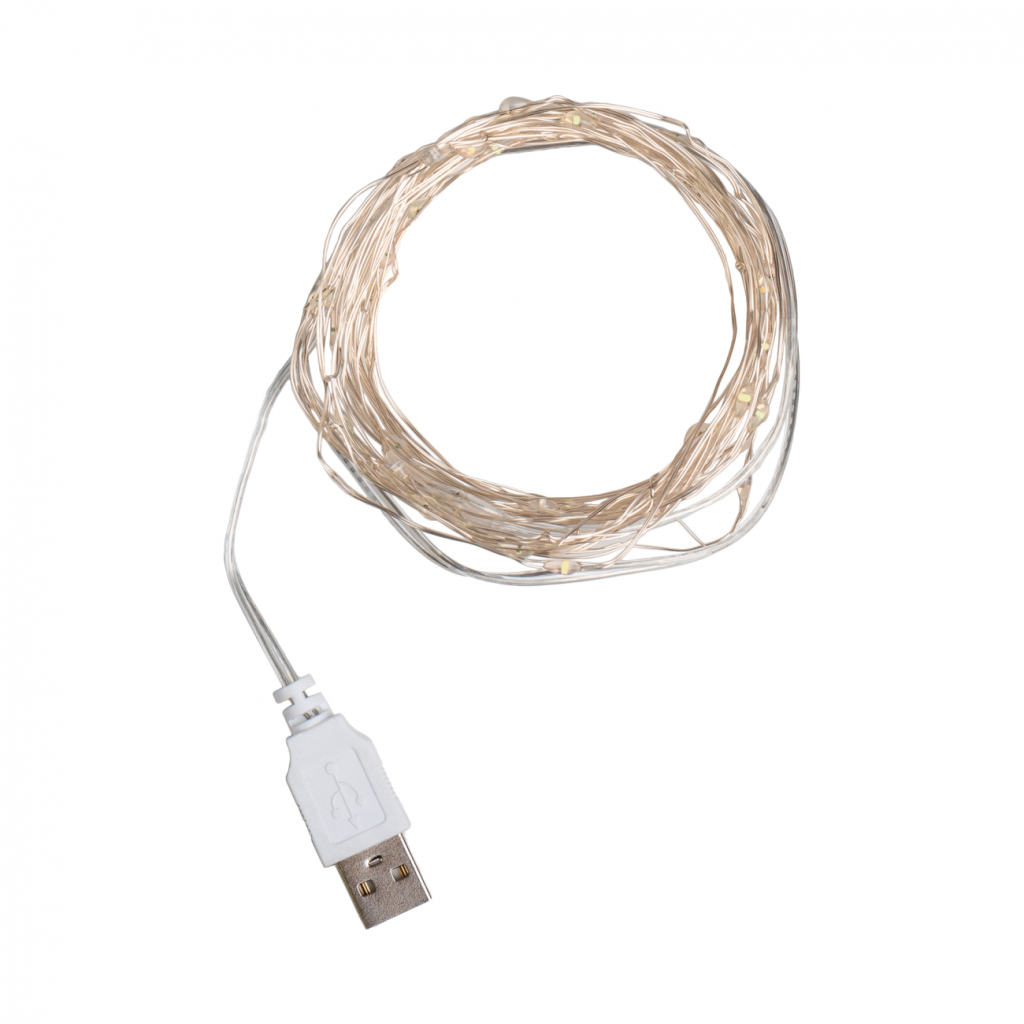 Гірлянда YES! Fun Нитка на мідному дроті 50 LED Холодно-біла 5 м Статична USB (975038) - зображення 2