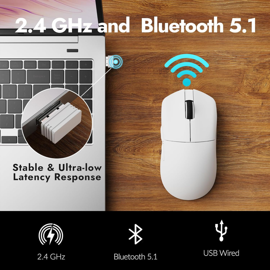 Мишка Lemokey G1 USB-A/USB-C/Wireless 8K White (G1-A2) - зображення 2