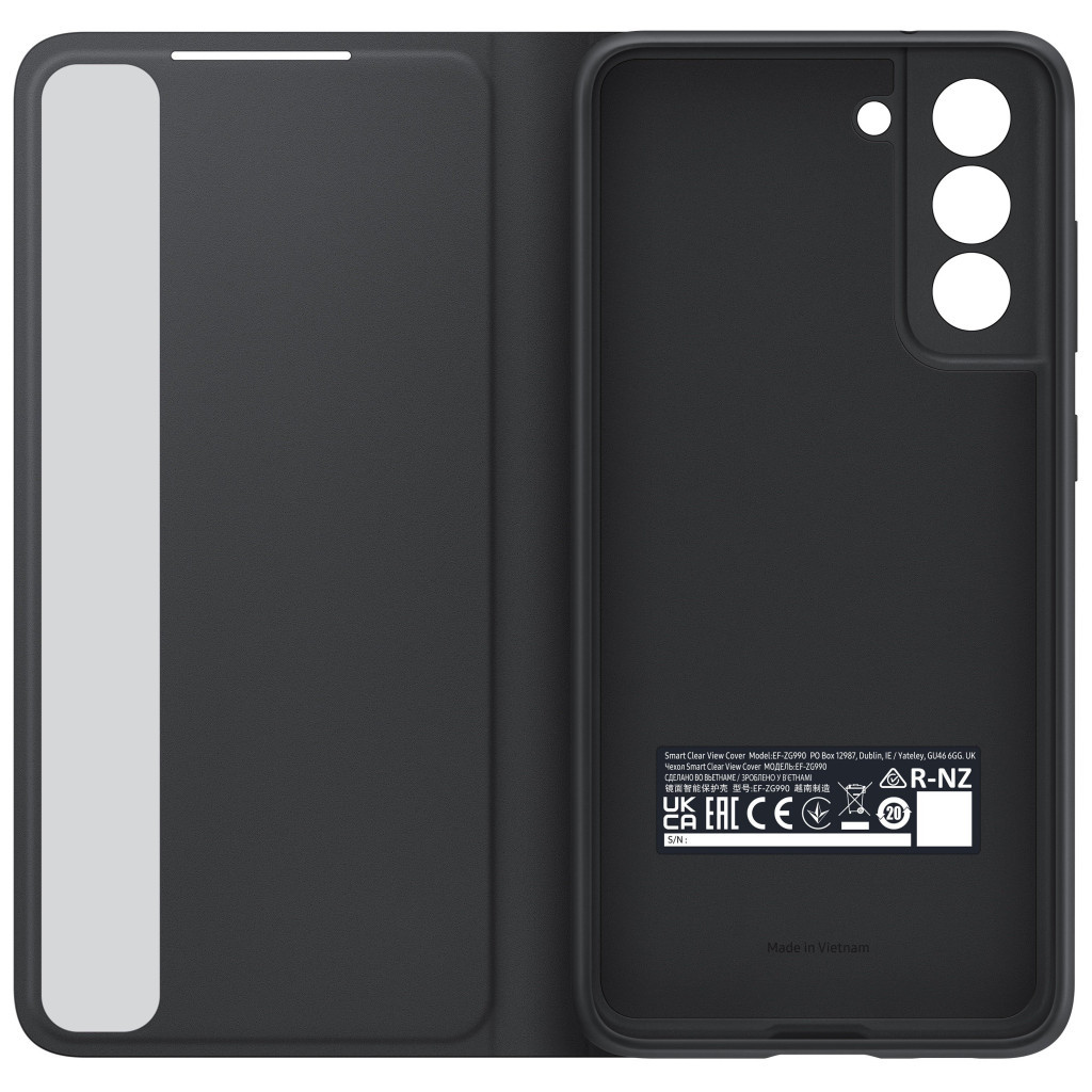 Чохол до мобільного телефона Samsung Clear View Cover Galaxy S21 FE (G990) Dark Gray (EF-ZG990CBEGRU) - зображення 3