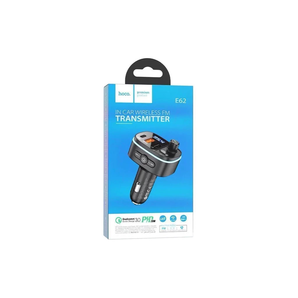 FM модулятор HOCO E62, Black, Box - изображение 5