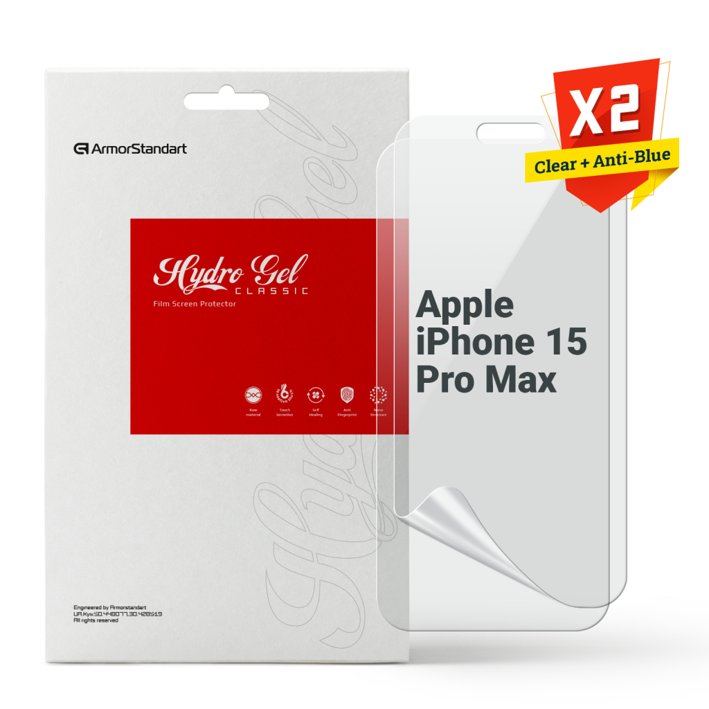 Плівка захисна Armorstandart Kit Clear + Anti-Blue Apple iPhone 15 Pro Max (ARM80680) - изображение 1