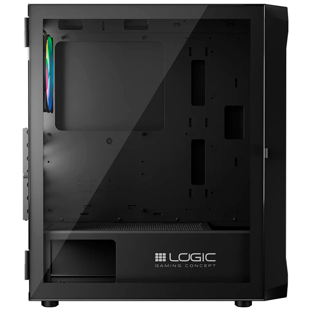 Корпус Logic concept PORTOS MESH+GLASS ARGB fans 4x120mm BLACK (AT-PORTOS-10-0000000-0002) - зображення 5