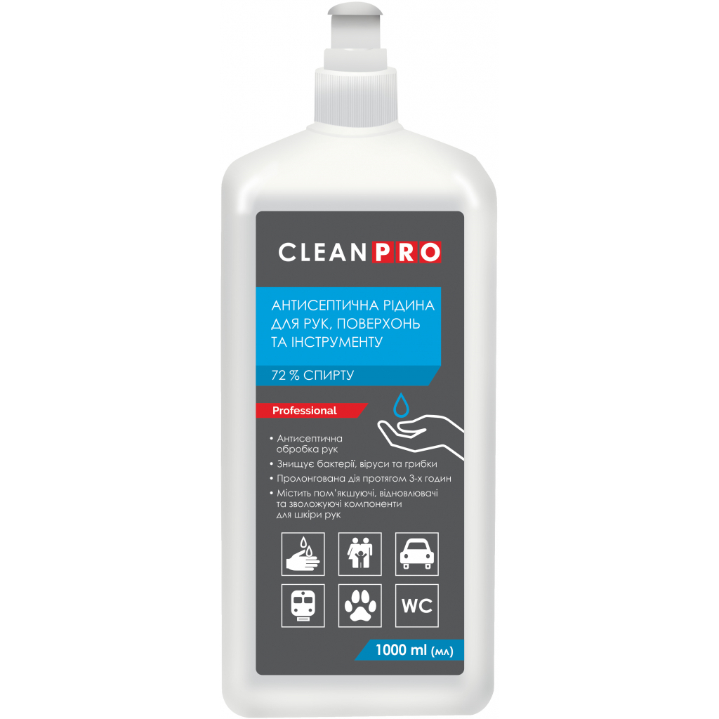 Антисептик для рук PRO service Clean Pro рідина 1 л (4820238990197) - зображення 1