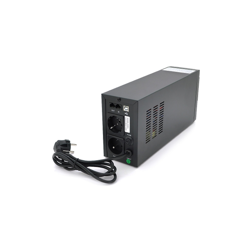 Пристрій безперебійного живлення Qoltec QLT650 (360W) (QLT650RJ45LCD-53951) - зображення 3