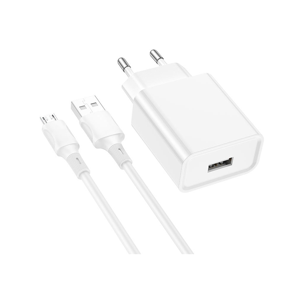 Зарядний пристрій BOROFONE BA74A Aspirer charger set(Micro) White (BA74AMW) - зображення 2
