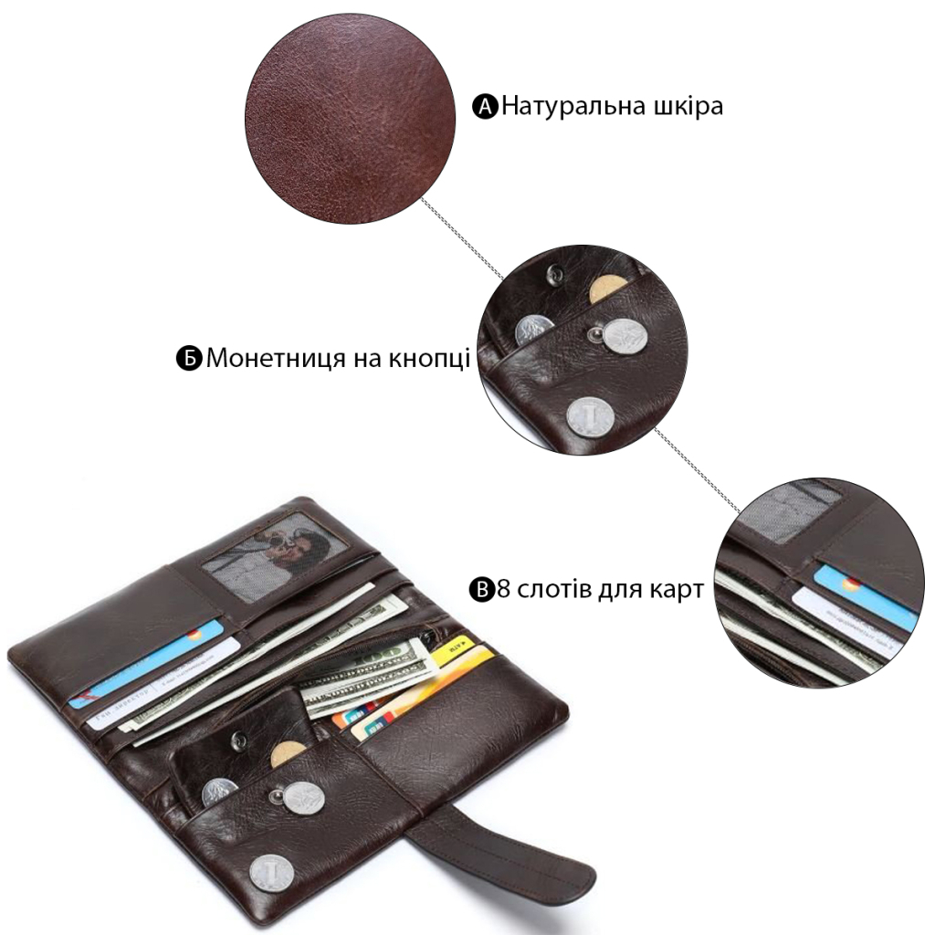 Гаманець Vintage Коричневий (14912) - изображение 4