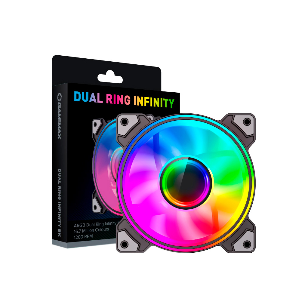 Кулер до корпусу Gamemax Dual Ring Infinity BK - зображення 7