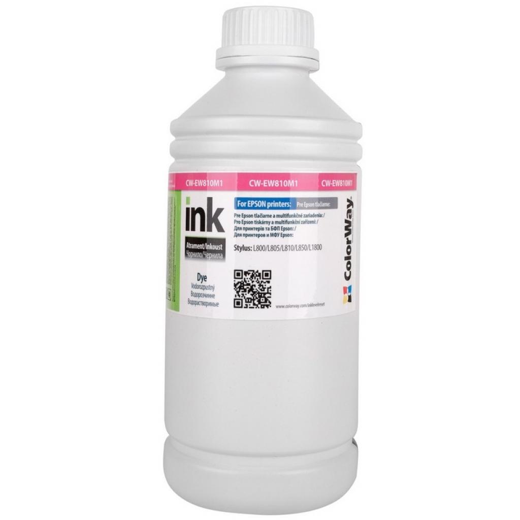 Чорнило ColorWay Epson L800/810/850 1л Magenta (CW-EW810M1) - зображення 1