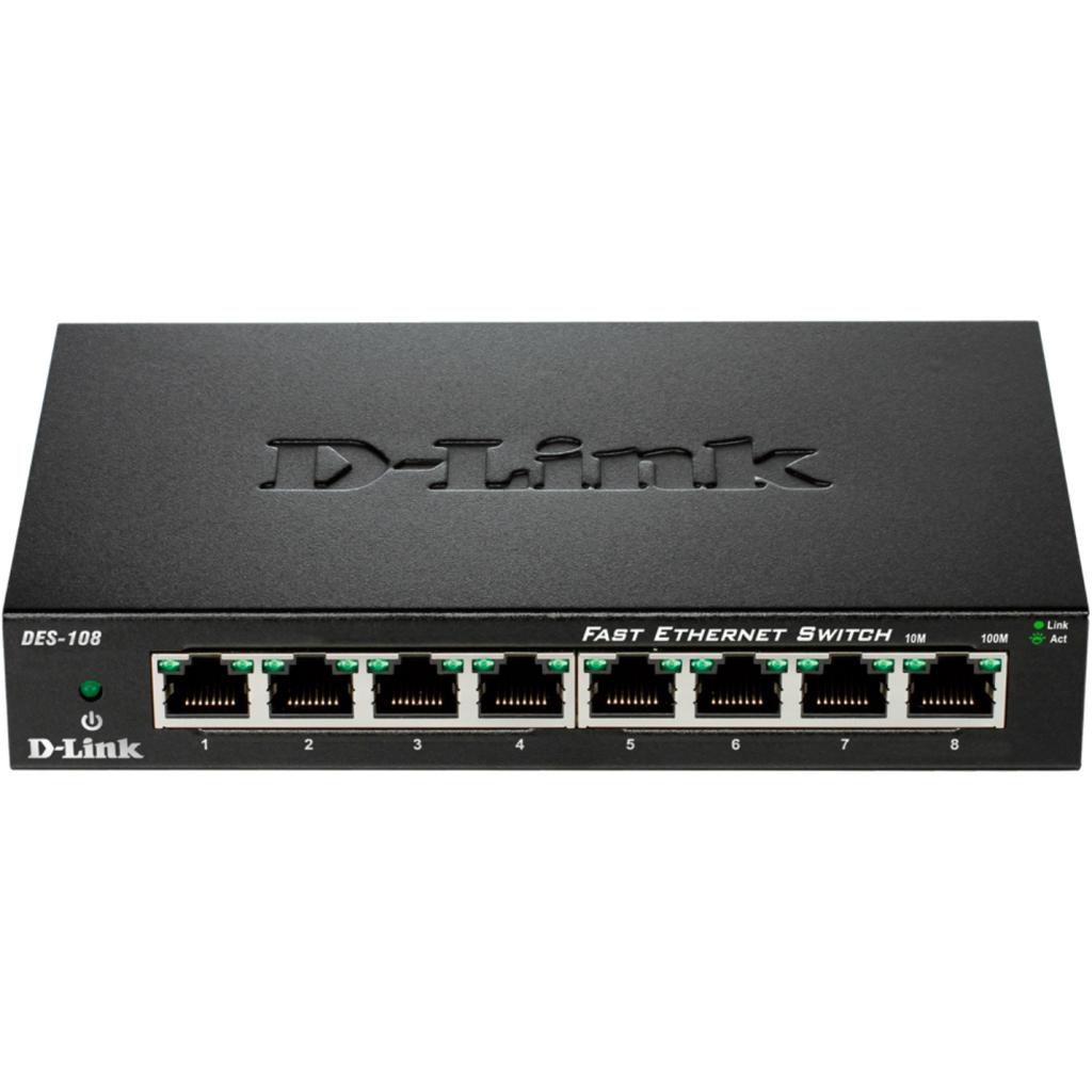 Комутатор мережевий D-Link DES-108/E - зображення 2