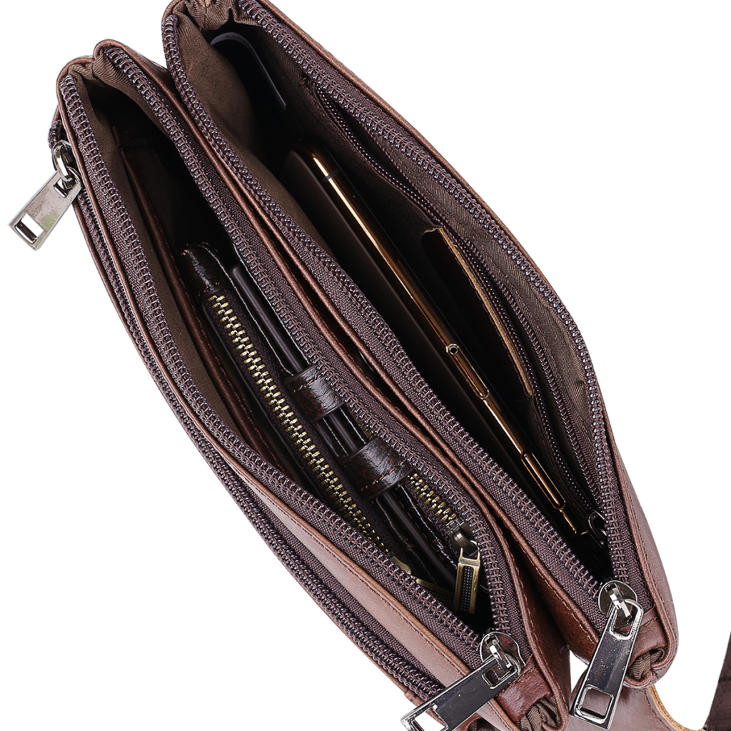 Сумка Vintage На пояс унісекс Коричнева (20457) - зображення 6