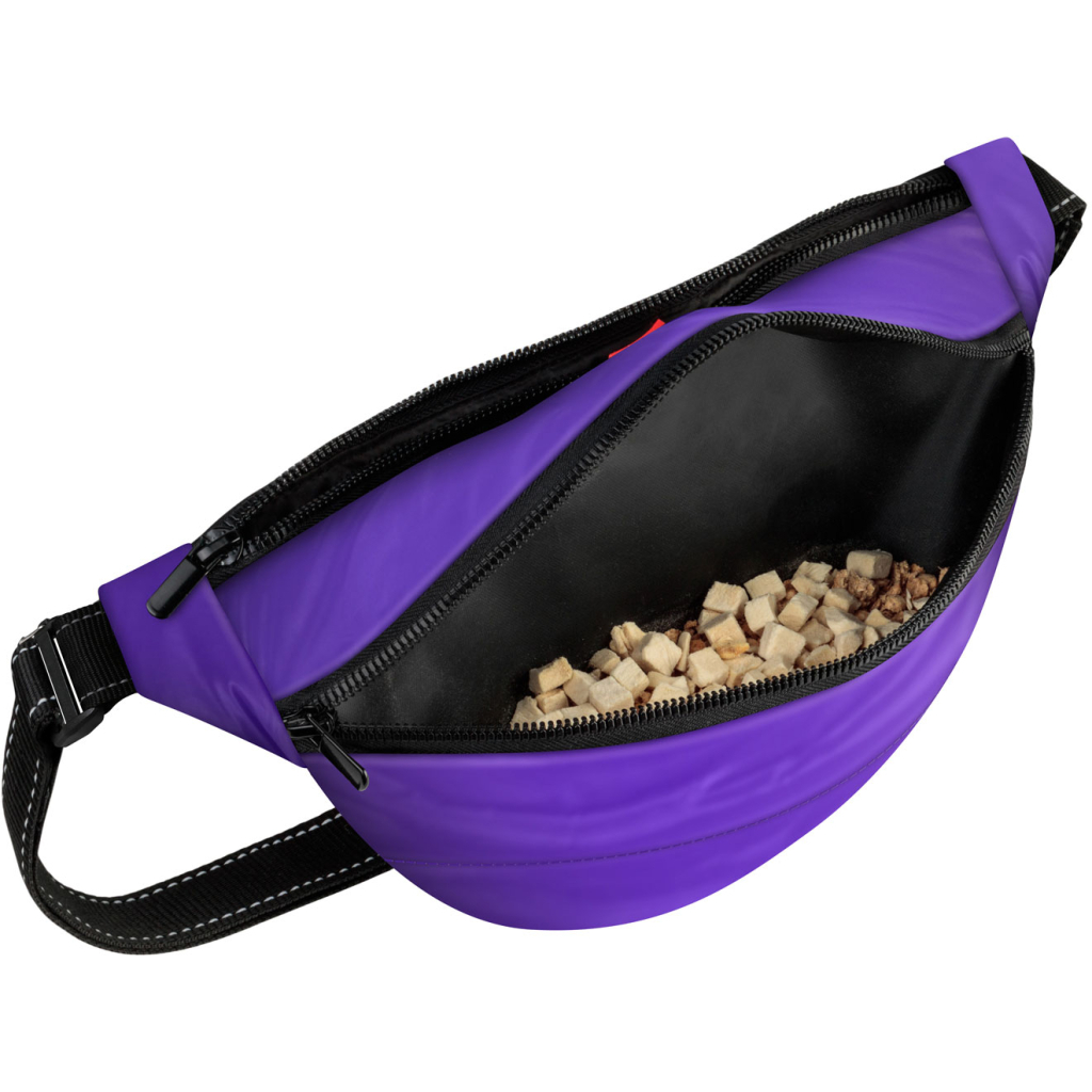 Поясна сумка-бананка для собак WAUDOG Family зі знімним ременем 33x17x10 см фіолетова (56889) - зображення 3