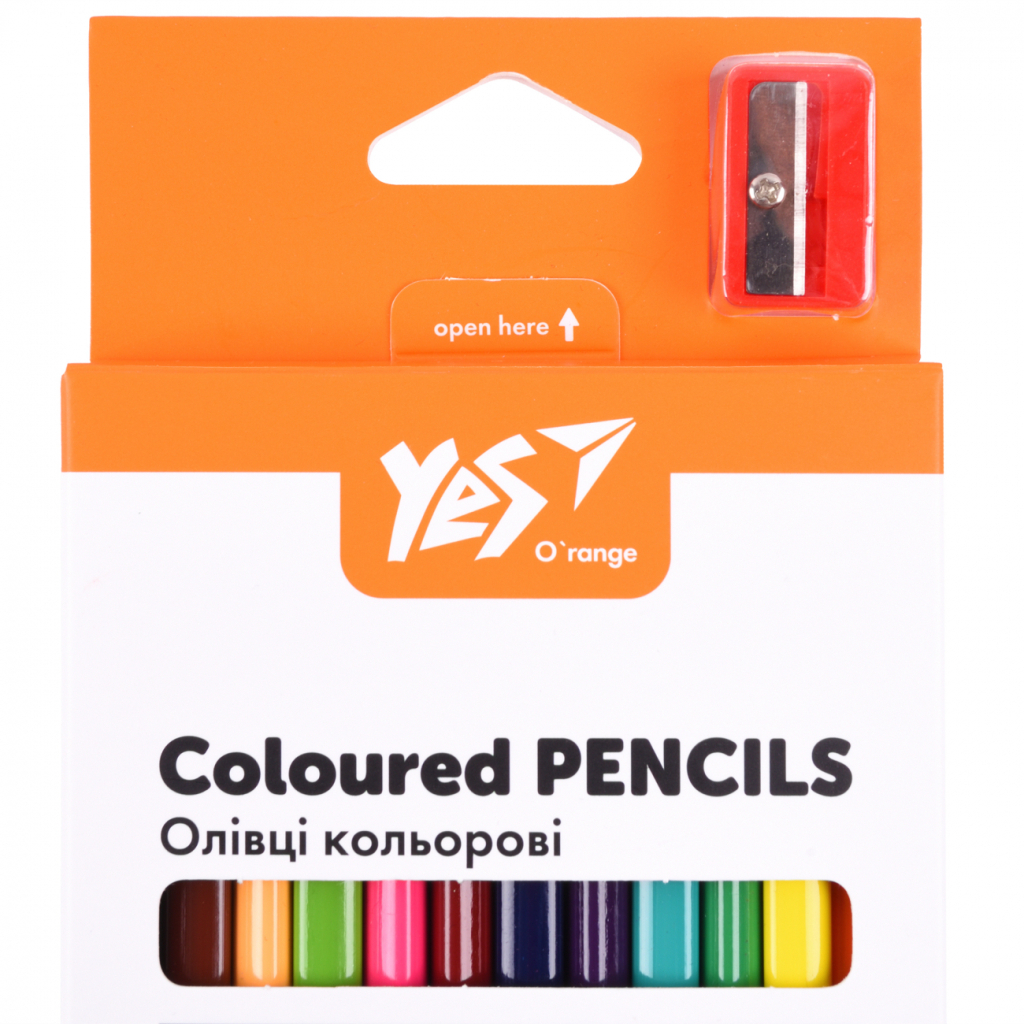 Олівці кольорові Yes Orange Line 12/24 кольорів з точилкою (290755) - изображение 2