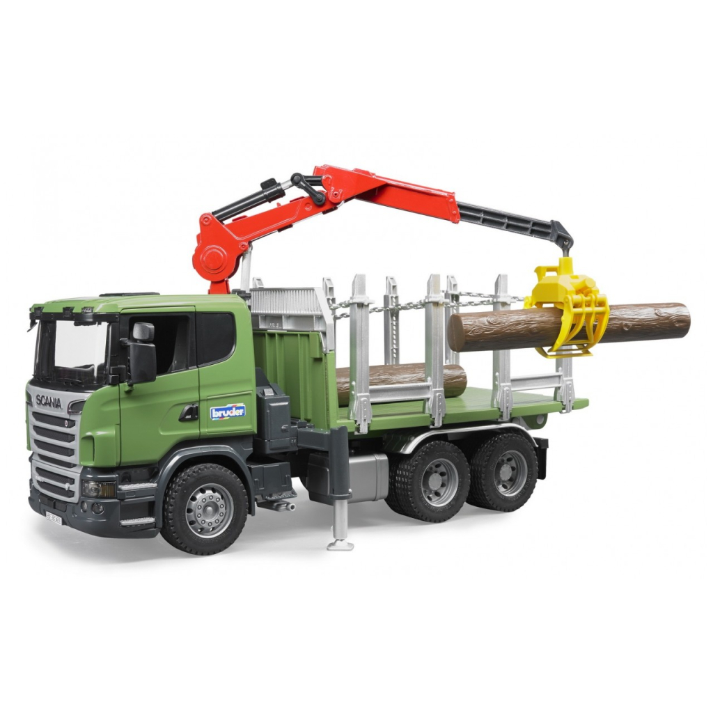 Спецтехніка Bruder лісовоз Scania з краном та колодами 1:16 (03524) - зображення 1