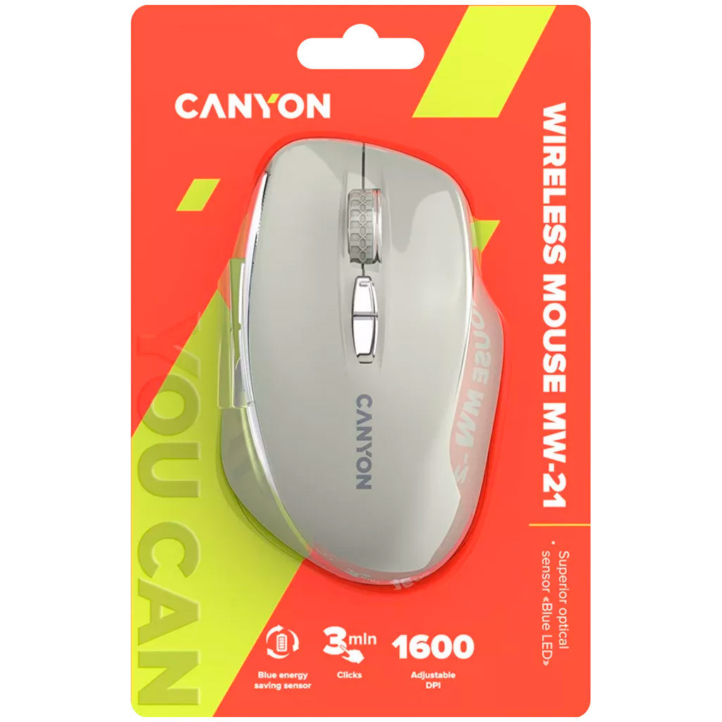 Мишка Canyon MW-21 Wireless Blue LED Cosmic Latte (CNS-CMSW21CL) - зображення 6