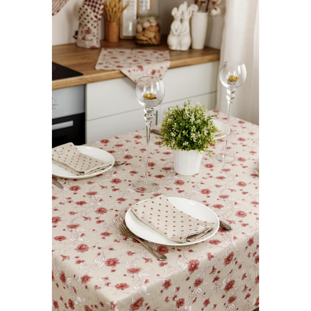 Серветка на стіл Прованс Горох бордо Господиня 35х45 см (4823093451896) - зображення 3