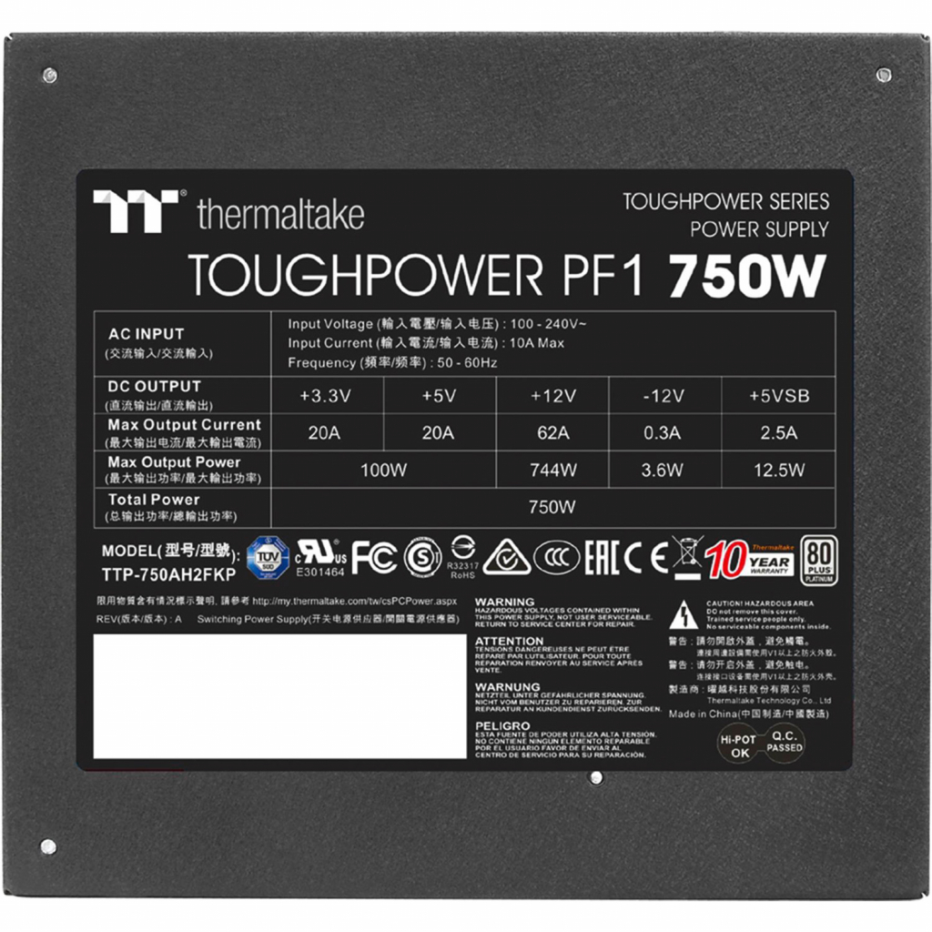 Блок живлення ThermalTake 750W Toughpower PF1 (PS-TPD-0750FNFAPE-1) - изображение 6
