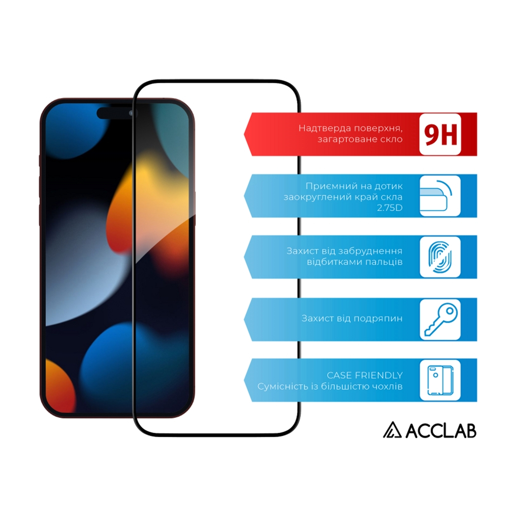 Скло захисне ACCLAB Full Glue Apple iPhone 15 Pro Max (1283126575402) - зображення 3