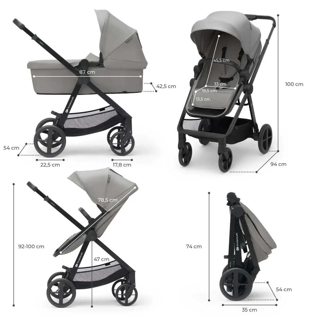 Коляска Kinderkraft 3 в 1 Newly Moonlight Grey (KSNEWL00GRY3000) (5902533921874) - зображення 8