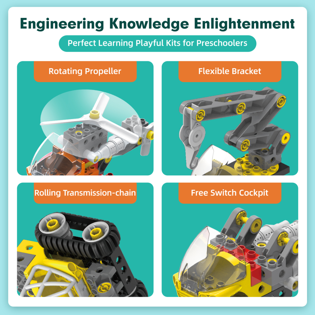 Конструктор Makerzoid Big Building Blocks-Mechanical Engineering Team (MKZ-OBK-MET) - зображення 8