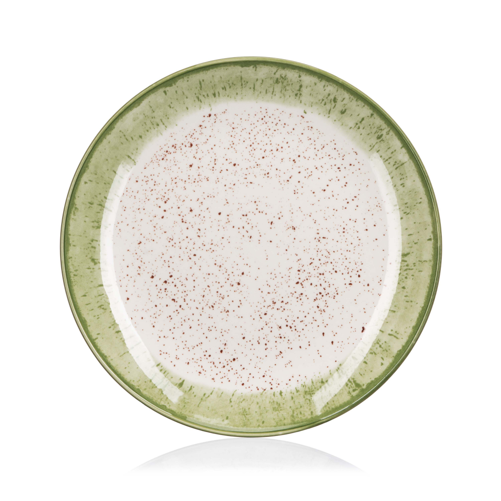 Тарілка Ardesto Siena, 19см, порцеляна, біло-зелений (AR2919SWG) - зображення 1