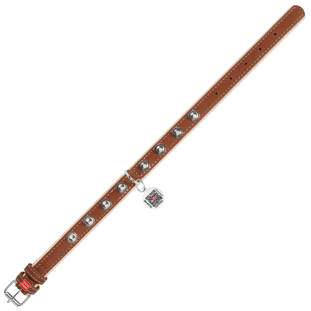 Нашийник для тварин WAUDOG Soft з QR паспортом з шипами Ш 35 мм Д 57-71 см чорний (7219) - зображення 3