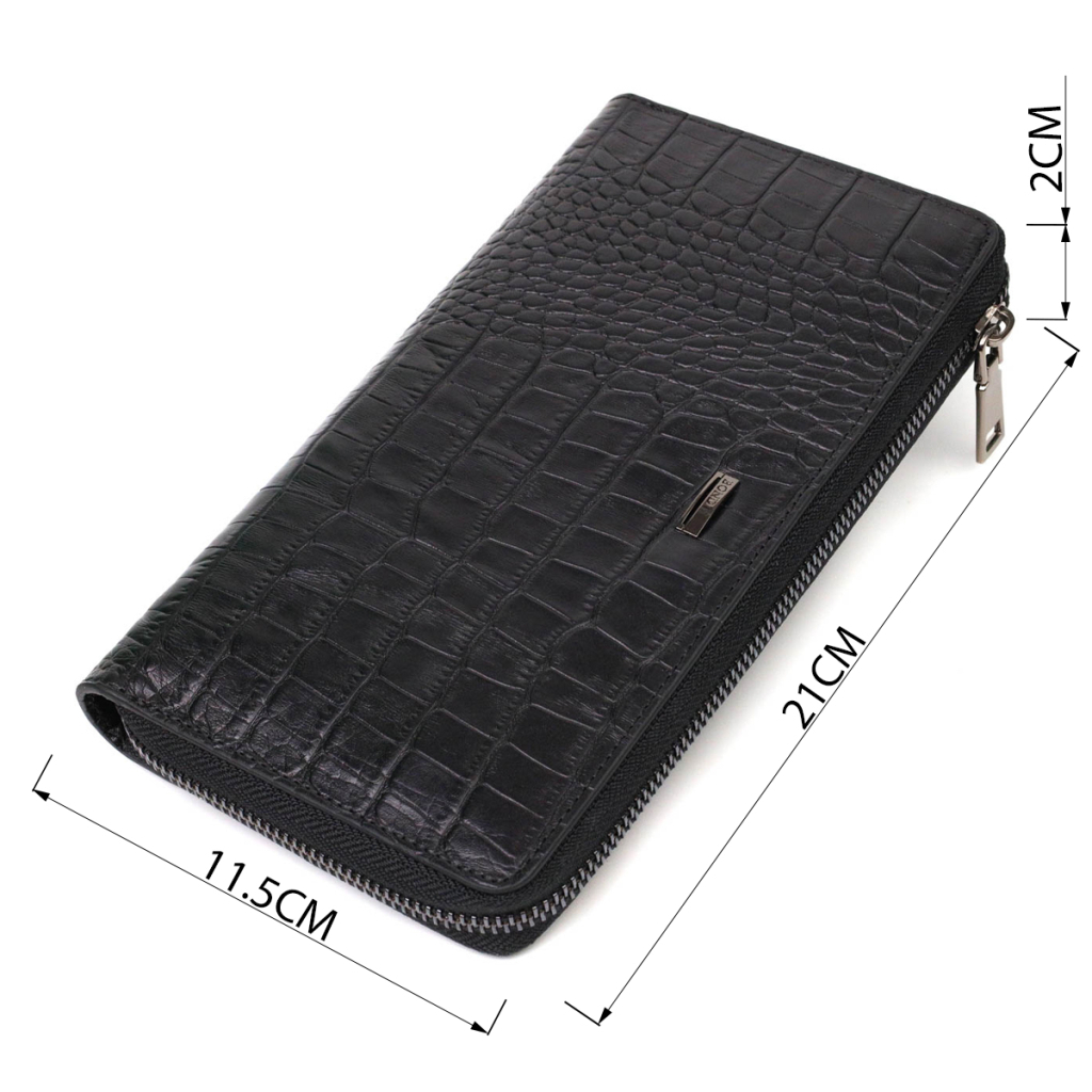 Гаманець Bond Accessories З одним відділенням з натуральної шкіри Чорна (22030) - зображення 3